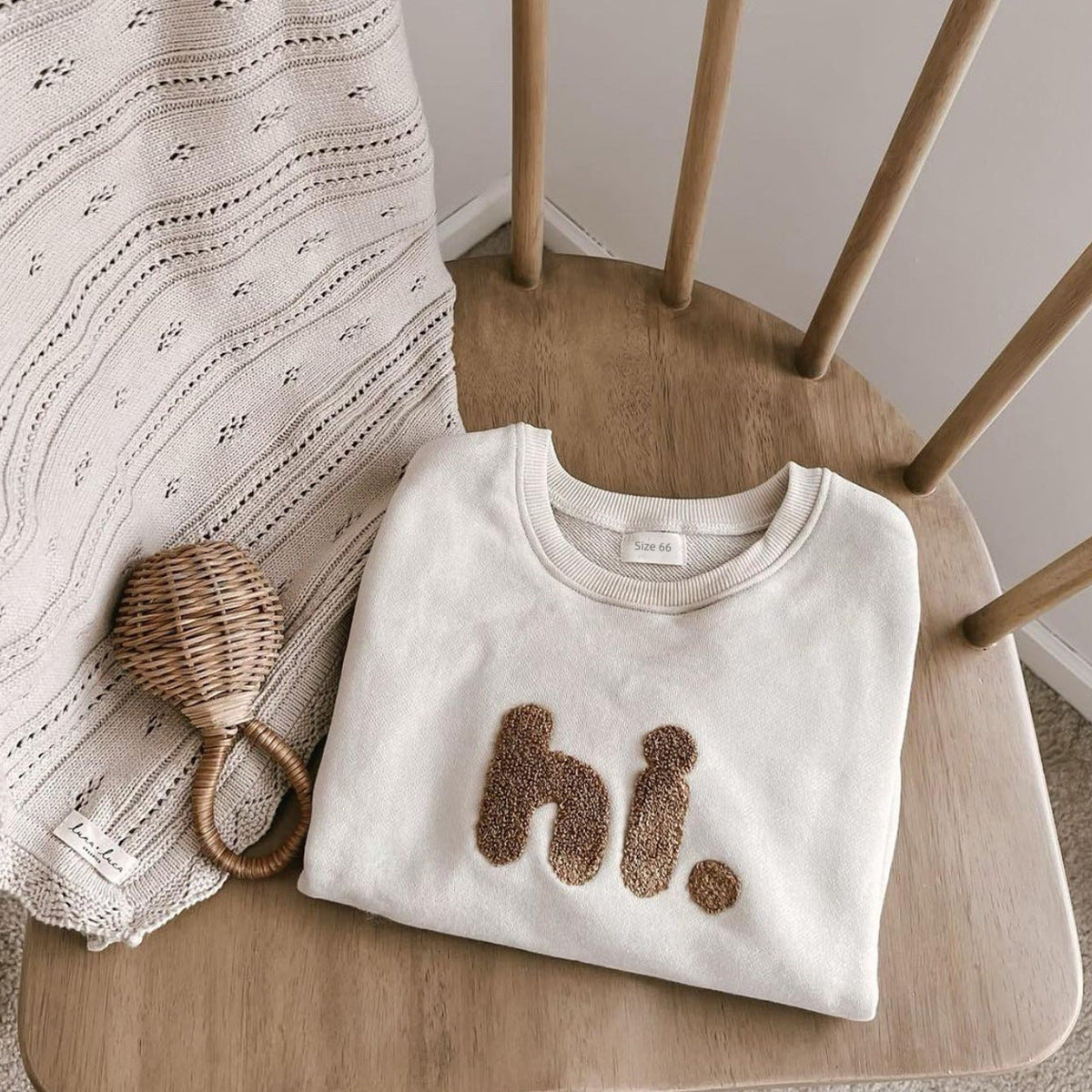 Casual Long Sleeve Letter Embroidery Romper - Tiny Cherub