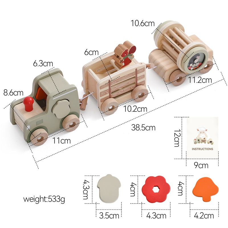 Multi-functional Train Wooden Baby Puzzle Toy